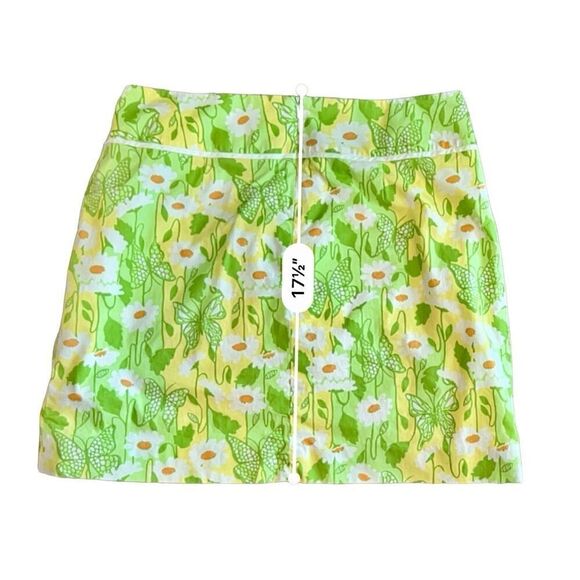 Lilly Pulitzer Vintage Socialite Butterfly Mini Skirt sz 8 Feminine Daisy Floral - Picture 6 of 10